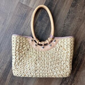 Y2K Brighton Vintage Straw Tote Bag